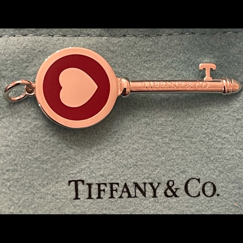 Tiffany&Co. Heart Pendant sterling silver with enamel red